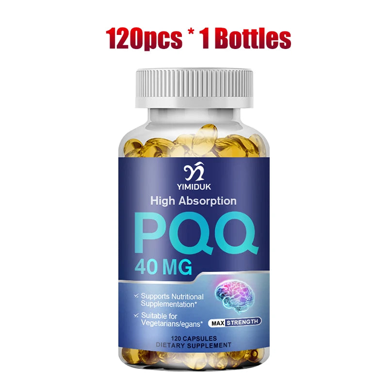 Buy 1 Get 1 Free! PQQ 40mg Supplement , for Cognitive Function Booster, Enhances Brain Energy, Heart, Brain & Anti-Aging, Vegan