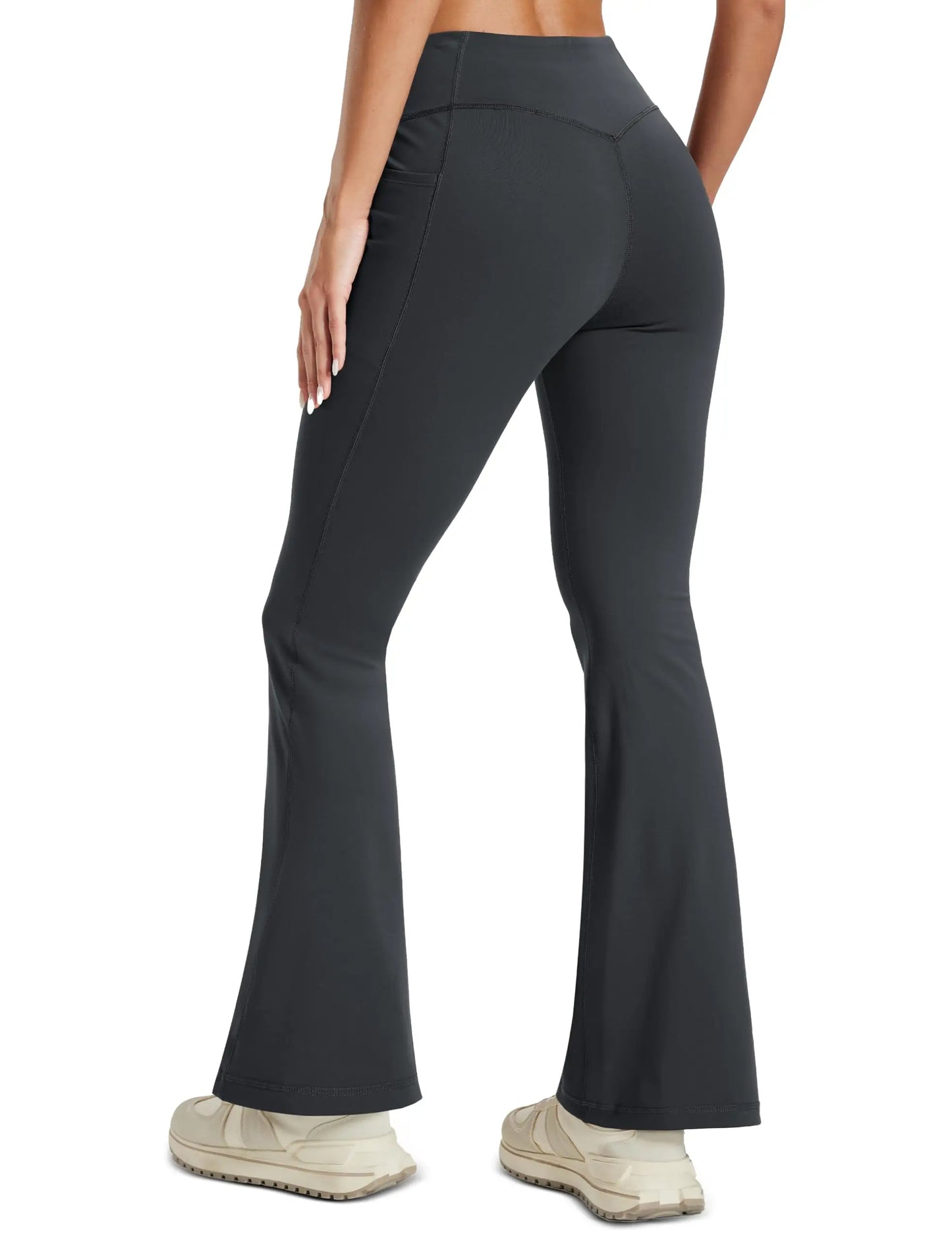 TACVASEN Womens Yoga Flare Leggings with Pocket  Wide Leg Stretch Moisture Wicking Pants High Waisted Tummy Control Yoga Pants