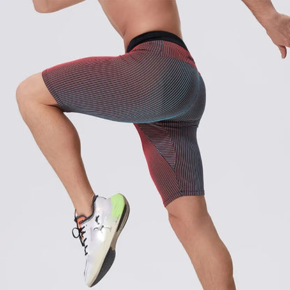 Outdoor Running Marathon Compression Shorts Men Quick Dry Training Fitness Leggings Bodybuilding Tights Sports Gym Pants Male
