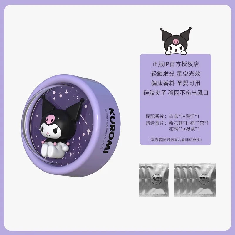 Sanrio Car Aromatherapy Ornaments Atmosphere Light Air Outlet Night Light Cartoon Hello Kitty Car Interior Accessories Gift