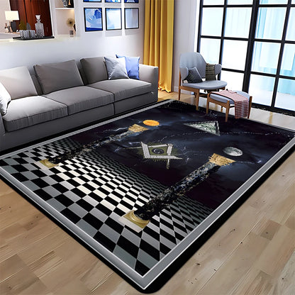 Masonic Illuminati Printed Pattern Rug Baby Play Crawl Floor Mats Living Room Carpets Decoration Fitness Pet Anti-slip Carpet