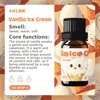 10ml Vanilla Ice Cream Essential Oils Perfumes Fragrance Oils For Aromatherapy Diffusers Home Yoga Skin Care Diy Candle And Soap