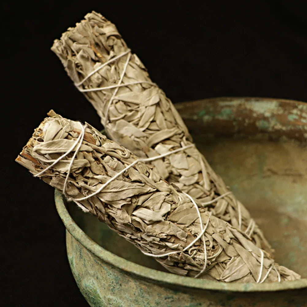 Meditation Incense White Sage Pure Grass Bundle California Smudge Stick Wand for Spiritual Incense Sticks Burning Aromatherapy