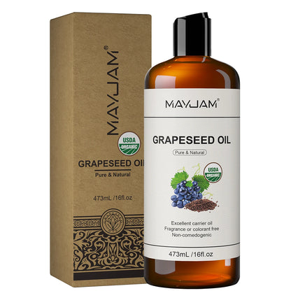 Organic Sweet Almond Oil Cold Pressed 16 floz Sunflower Grapeseed Jojoba Castor Essential Oil Moisturizing for Face, Hair, Skin