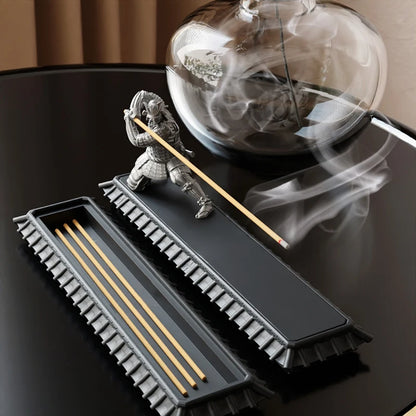 Japanese Samurai Chinese Knight Line Incense Burner Zen Incense Tray Study Incense Seat Incense Insertion Ornament Incense Stick