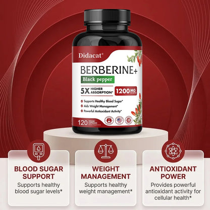 1200 MG Premium Berberine Supplement Capsules Supports Immune System, CardiovascularHeart & Gastrointestinal Wellness