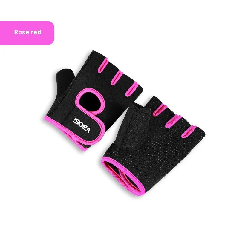 Women Half Finger Gym Gloves Anti-Slip Breathable Fitness Weight Lifting Sports Cycling Workout Protective Training Hand Gloves