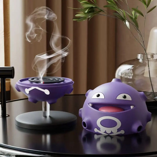 Anime Pokemon Mosquito Coil Tray Koffing Indoor Incense Holder Desktop Ashtray Holder Aromatherapy Sandalwood Plate Holder Decor