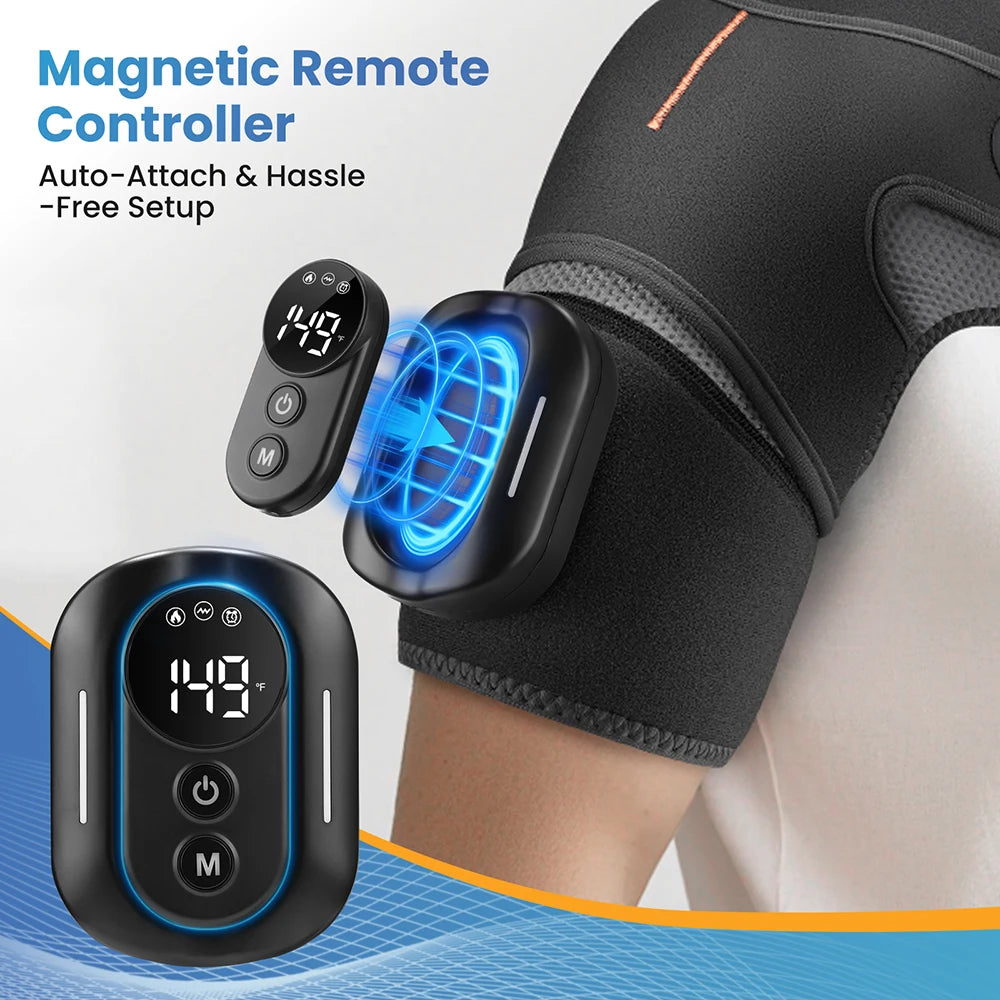 Electric Shoulder Masssager With Heat & Vibration Cordless Heating Pad With Remote Control Both Shoulder Muscle Relaxation Wrap