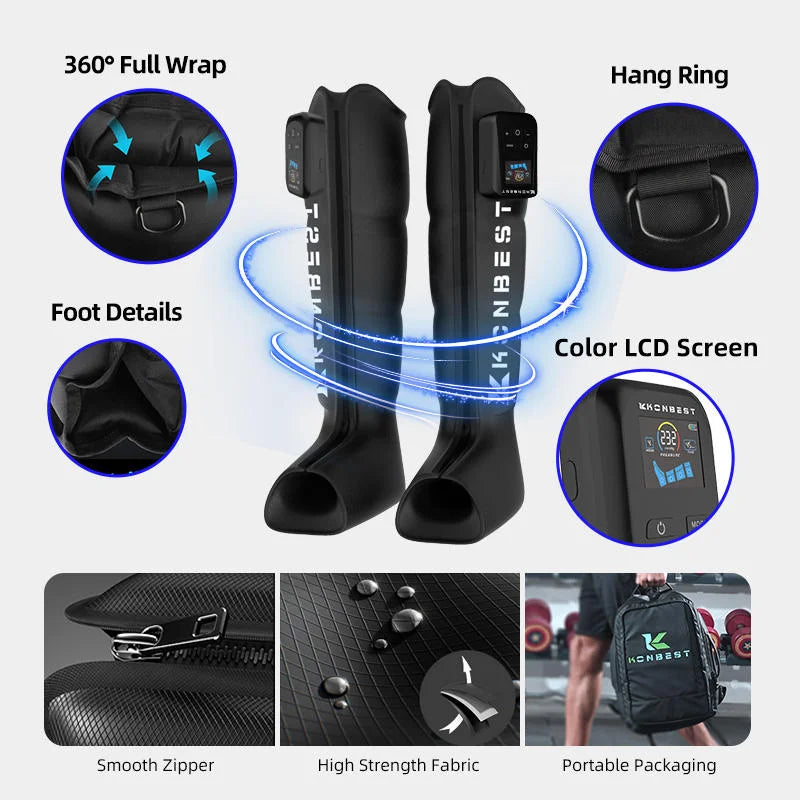 4 Cavity Air Compression Massager Leg Foot Circulation Pressotherapy Reovery Boots Air Promote Blood Relaxation