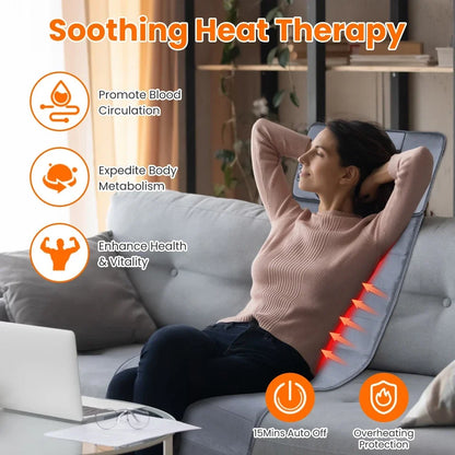 Electric Massage Mat Multifunctional Full Body Massager With Heating Kneading Vibrating Neck Back Relaxation Home Massage Pad