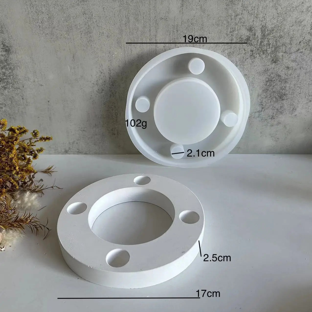 Lotus Flower Candlestick Ornament Silicone Mold Aromatherapy Plaster Resin Diy Simple Candle Base Organizer Tray Making Moulds