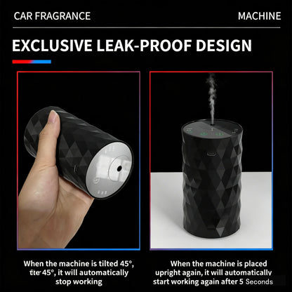 Smart Car Aluminum Alloy Aromatherapy Machine, Dual-Fluid Car Aromatherapy, Waterless Essential Oil Rechargeable Diffuser Fragra