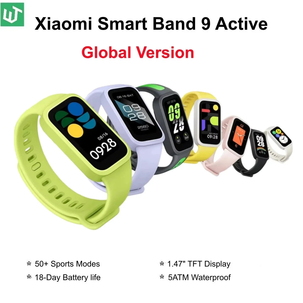 Xiaomi Smart Band 9 Active Global Version 1.47'' TFT Display 5ATM Waterproof Sports Bracelet 18-days Battery Life Mi Fitness
