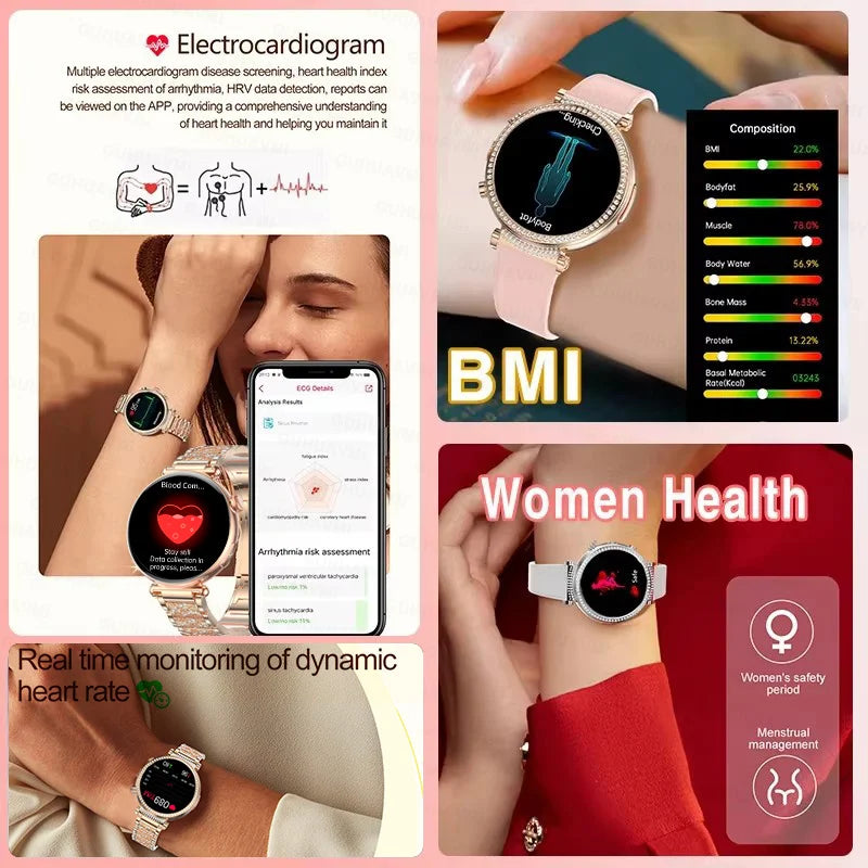 New Smart Watch For Women Gift Full Touch Screen Sports Fitness Watches Bluetooth Calls Digital Female health Smartwatch Ladies