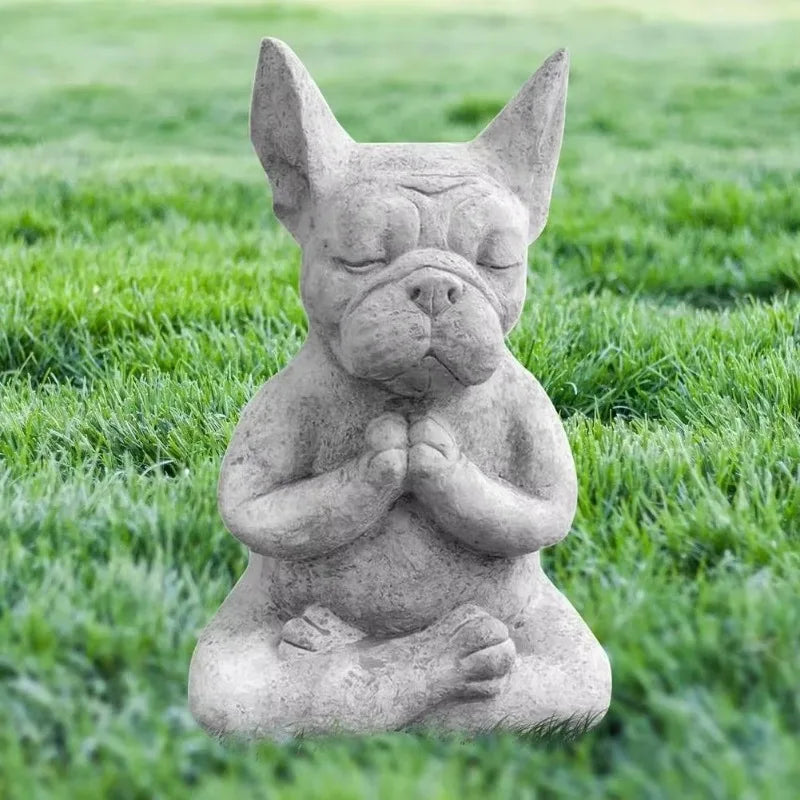 Outdoor Jardin Garten Yoga Pose Meditation Dog Resin Statue Ornaments Waterproof   for Office Home Decor Garden Decoration