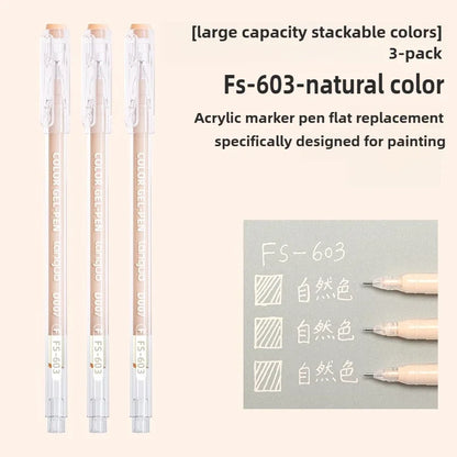 LANGUO Artistic Overlayable Skin Color Gel Pens High-Capacity Journaling for Drawing Replacement School Supplies Stationery