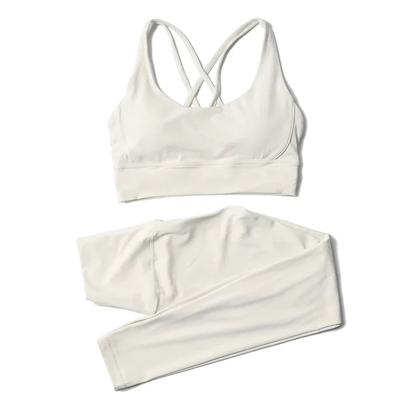 TRY TO BN Yoga Set Fitness Sports Bra Naked Leggings Women's Tracksuit Sportwear Breathable Workout Two Pieces Suit Gym Clothing