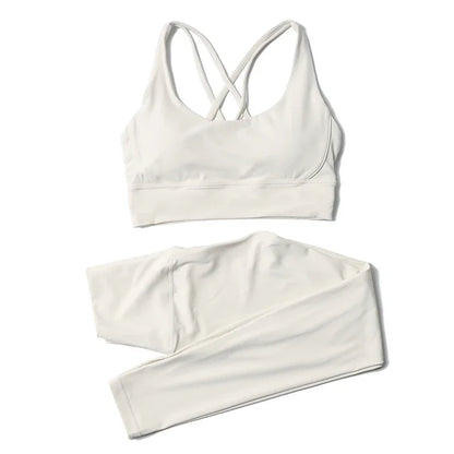 TRY TO BN Yoga Set Fitness Sports Bra Naked Leggings Women's Tracksuit Sportwear Breathable Workout Two Pieces Suit Gym Clothing