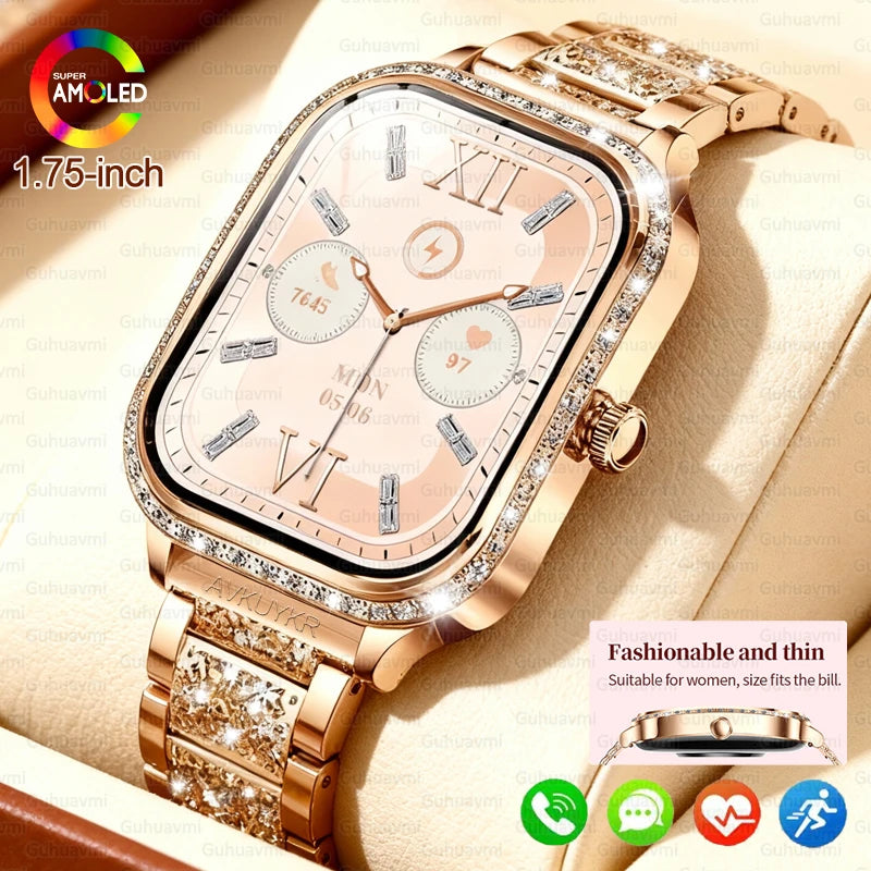 2026 New Smart Watch For Women Gift 1.75 Inch Full Touch Screen Sports Fitness Watches Bluetooth Calls Digital Smartwatch Ladies