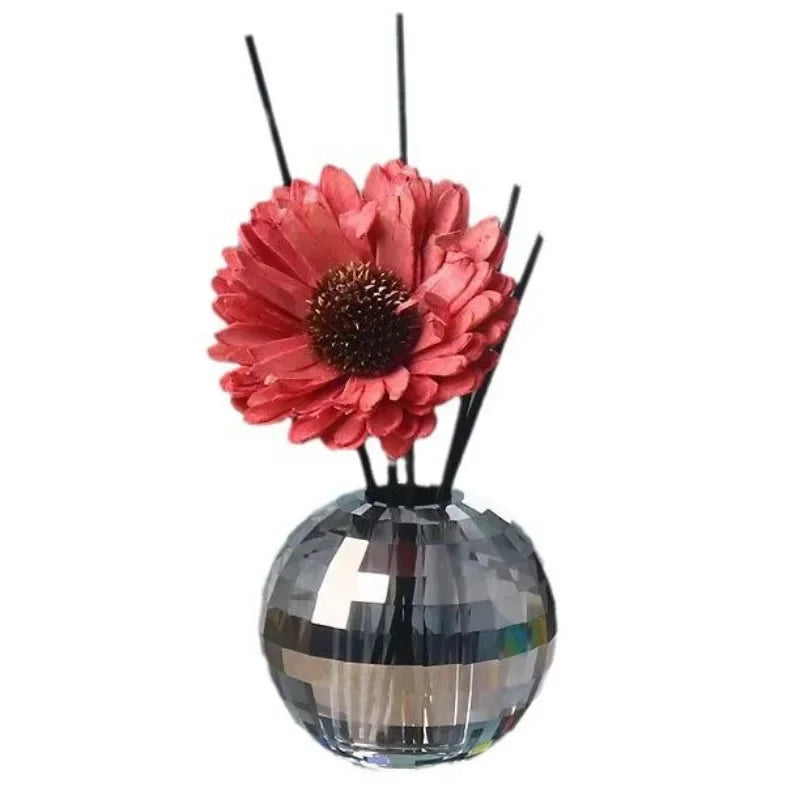 Modern Crystal Spherical Aromatherapy Candle Holder Cup Amber Crystal Aromatherapy Candle Holder Living Room Interior Decoration