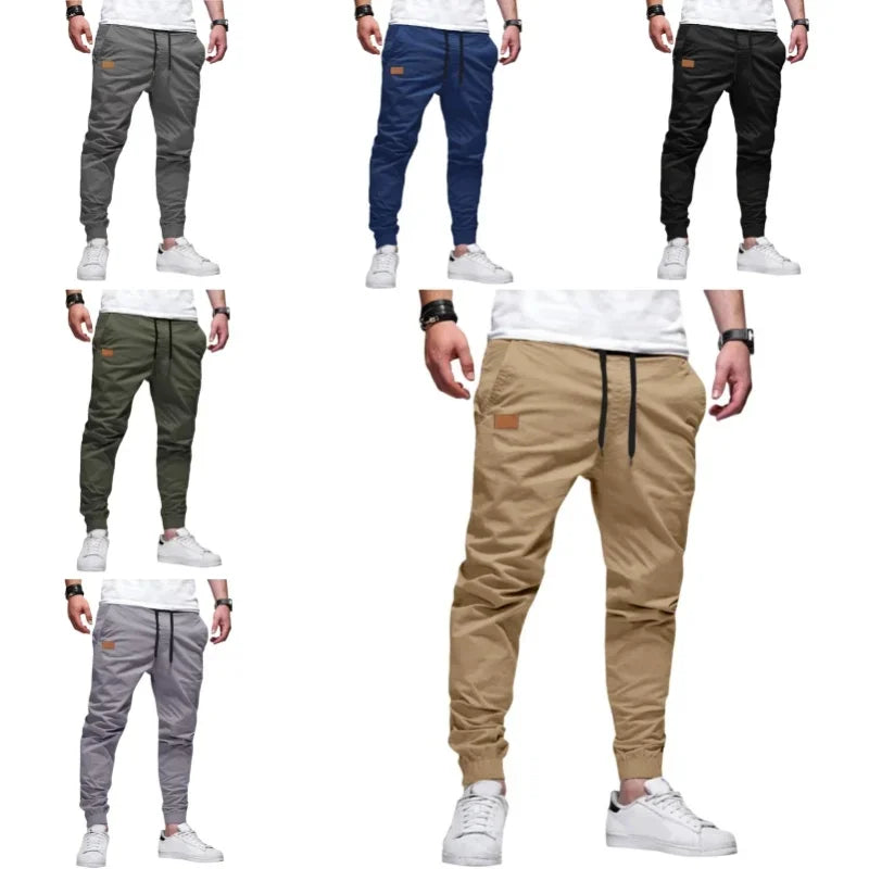 Men Casual Cargo Pants Elastic Sport Jogging Sweatpants Breathable Gym Running Trousers Fitness Joggers Man Clothing Streetwear