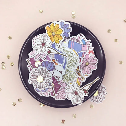Creative Path 124pcs Paper Diecuts Shapes Foil Ephemera Scrapbooking Supplies Crafts Journaling Cardmaking Embellishments