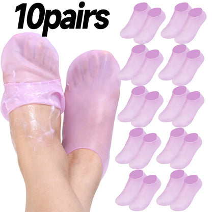 1/5/10Pairs Silicone Moisturizing Foot Socks Spa Tools Reusable Gel Stocking Protective Cover Anti Cracking Dead Skin Foot Care