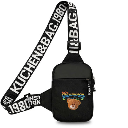 Chest Pack Fitness Yoga Outdoor Mini  Men Sports Running Bear Printing Series Fashion Chest Bag for Women for Men