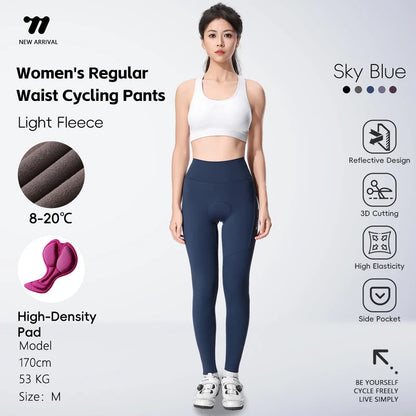 WEST BIKING Cycling Pants Thermal Fleece Women Autumn Winter Bicycle Tights Trousers  Outdoor Sports Fitness Yoga Running Pants