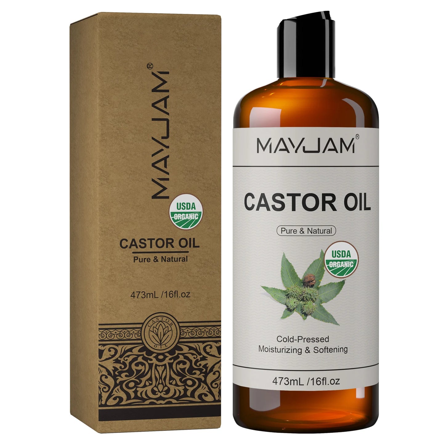 Organic Sweet Almond Oil Cold Pressed 16 floz Sunflower Grapeseed Jojoba Castor Essential Oil Moisturizing for Face, Hair, Skin