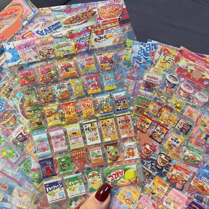 new cute 5pcs Snack Food Packaging Stickers For Phone PET Waterproof Cartoon Scrapbook Sticker Journaling Stationery Kawaii