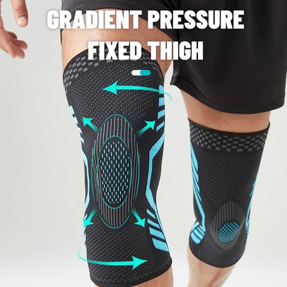 2pcs Professional Non Slip Nylon Sports Knee Support Sleeve High Elastic Compression for Basketball Cycling Running Gym Unisex