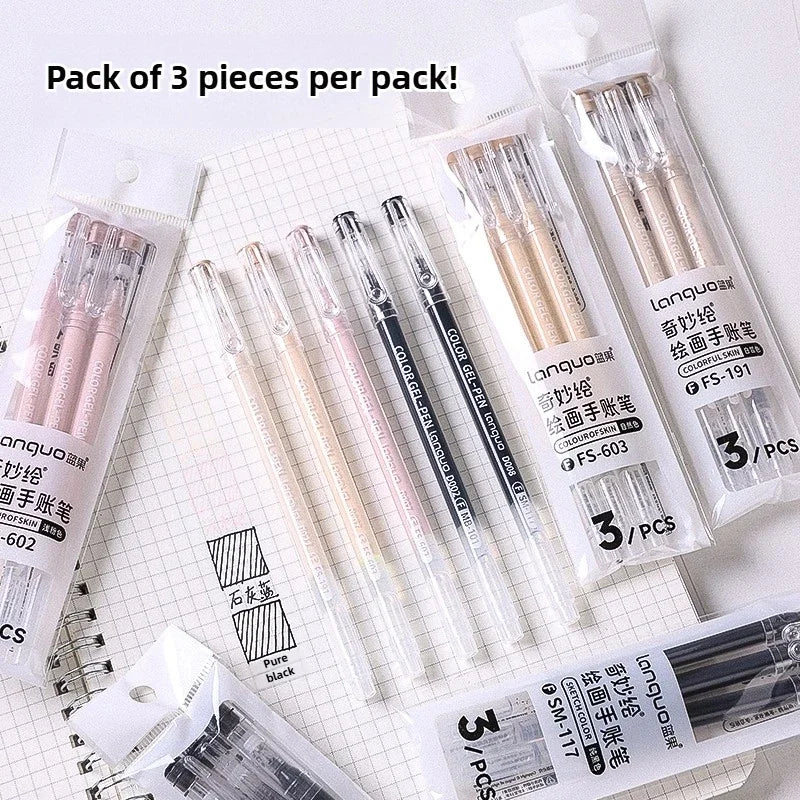 LANGUO Artistic Overlayable Skin Color Gel Pens High-Capacity Journaling for Drawing Replacement School Supplies Stationery