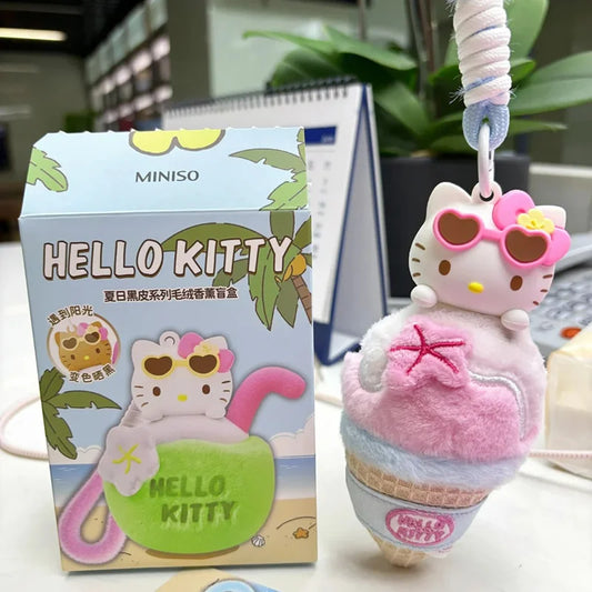 New Hello Kitty Summer Series Blind Box Sanrio Plush Aromatherapy Custom Mystery Surprise Boxes Pendant Doll Toy Gift Keychain