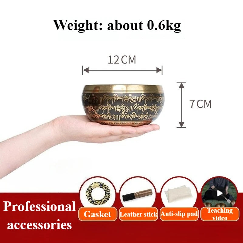 Yoga Meditation Singing Bowl Relaxation Sleeping Sound Bowl Tibetan Handmade Copper Singing Bowls Therapy Percussion Instruments