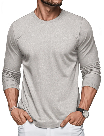 MAGCOMSEN Men's Long Sleeve T-Shirt Cotton Crew Neck T-Shirt Casual Light Work Spring and Autumn Tops