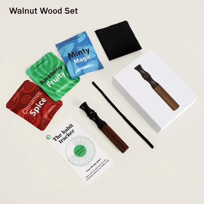 Upgraded Smokeless Oral Stick Natural Walnut Wood Fresh Fragrance Core Aromatherapy Assisted Breathing Soothing Relaxation Tool