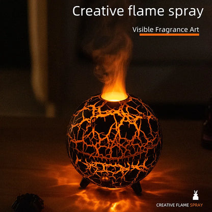 Creative Planet Mini Aroma Diffuser USB Essential Oil Humidifier Colorful Flame Lamp Home Desktop Aromatherapy Air Diffuser
