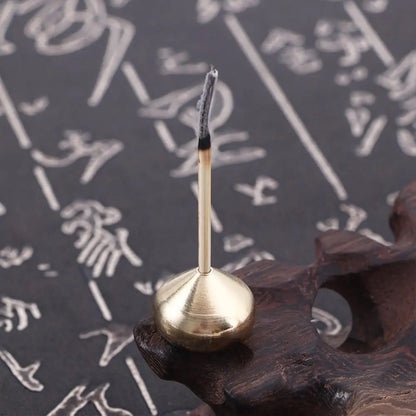 Brass Portable Craft Temples Buddhism Incense Stick Holder Home Decoration Sandalwood Coil Base Incense Base