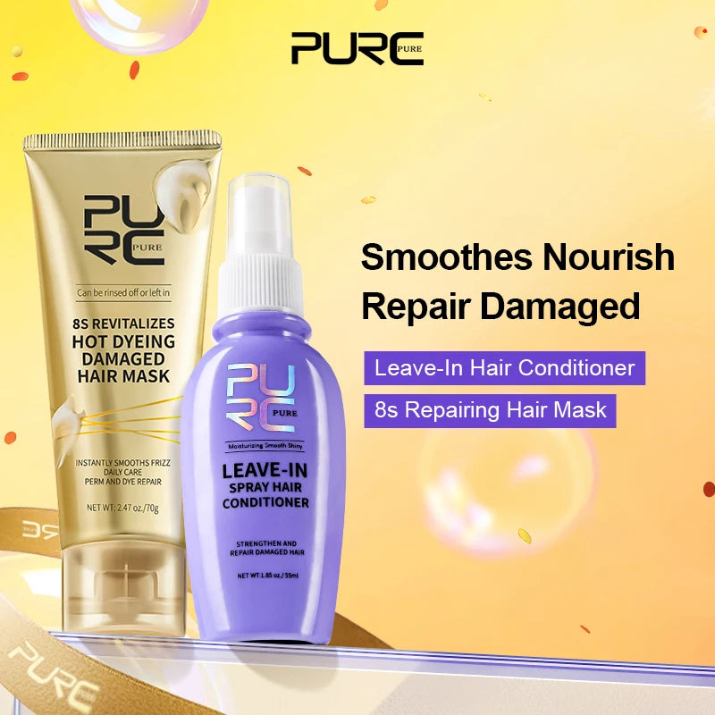 PURC Leave-In Spray Hair Conditioner Hot Dyeing Damaged Repairing Hair Mask Hair Care Set Smoothing Nourishing Hair Treatment