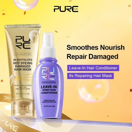 PURC Leave-In Spray Hair Conditioner Hot Dyeing Damaged Repairing Hair Mask Hair Care Set Smoothing Nourishing Hair Treatment