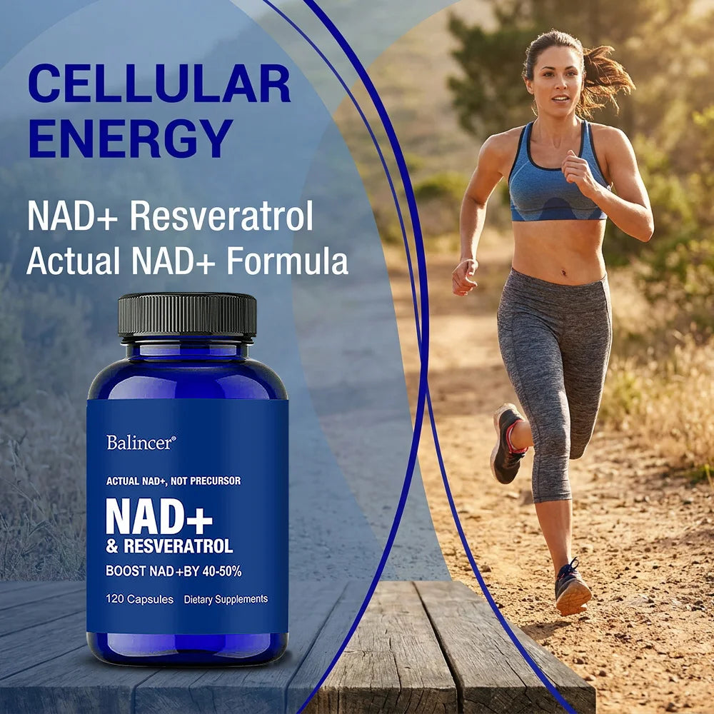 Resveratrol NAD+ Supplement - Support Cellular Health, Stamina & Healthy Aging, Supports DNA Repair and Healthy Metabolism