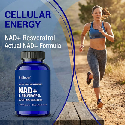 Resveratrol NAD+ Supplement - Support Cellular Health, Stamina & Healthy Aging, Supports DNA Repair and Healthy Metabolism