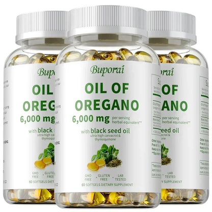 Oil of Oregano Supplements - 100% Pure Natural Formula Rich in Antioxidants Increase Immune System Health Portable Meet