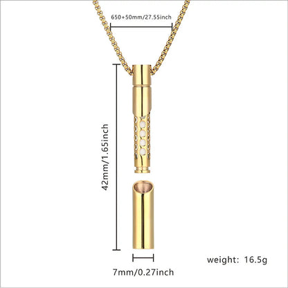 Stainless Steel Aromatherapy Necklace Chain Smoking Cessation Fum Vaporless Smokeless Inhaler for Natural Calm & Stress Relief