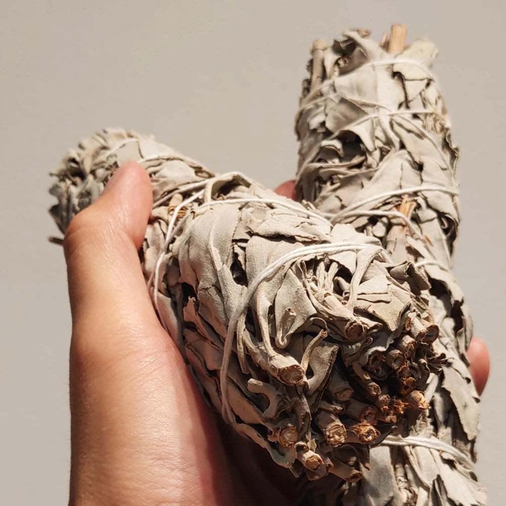 Meditation Incense White Sage Pure Grass Bundle California Smudge Stick Wand for Spiritual Incense Sticks Burning Aromatherapy
