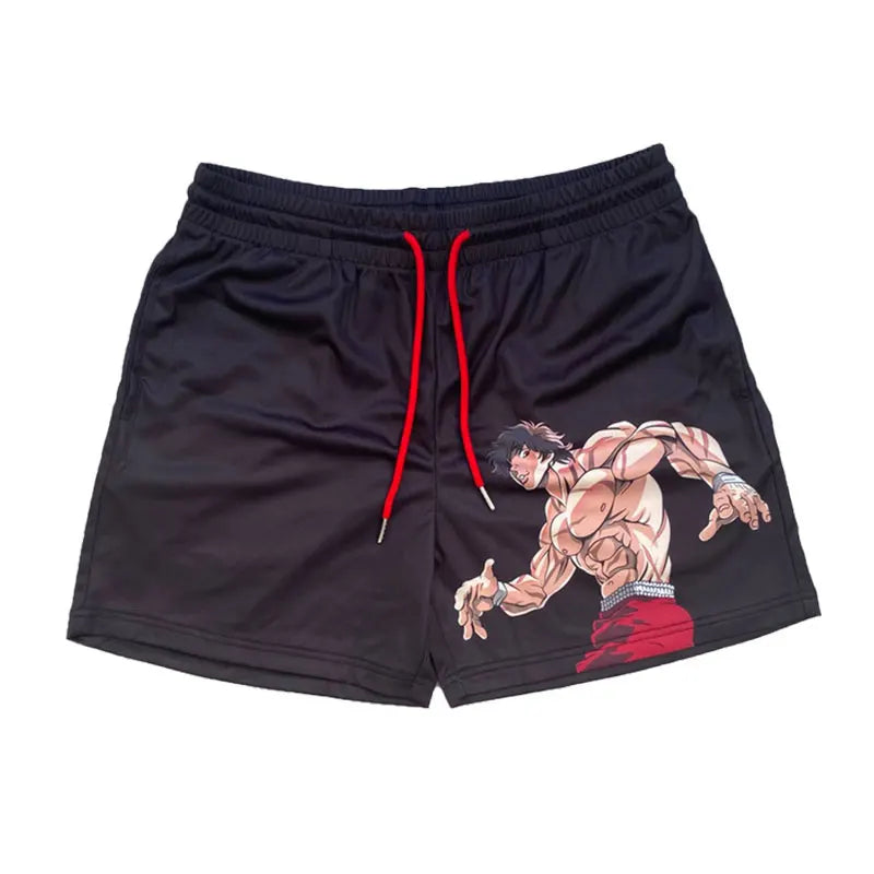 Anime Shorts Men Devil Fruit Manga Sports Shorts to Gym Fitness 3D Print Bermuda Masculina Quick Dry Mesh Oversized Board Shorts