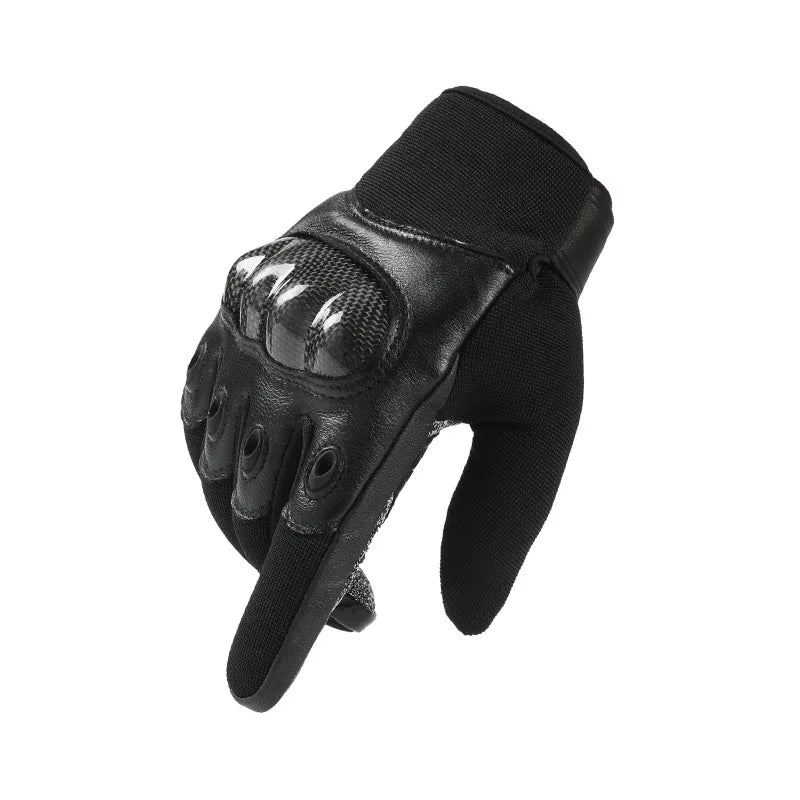 Full finger and half finger tactical gloves, touch screen anti cutting and anti stabbing, made of carbon fiber and leather mater