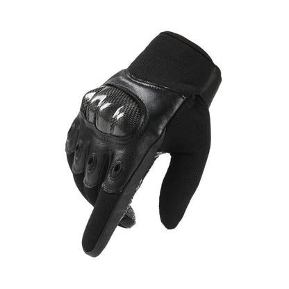 Full finger and half finger tactical gloves, touch screen anti cutting and anti stabbing, made of carbon fiber and leather mater